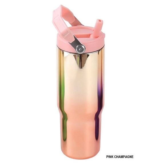 Metallic Champagne Pink Ombre 30 OZ Stainless Steel Insulated Tumbler - Picture 1 of 1
